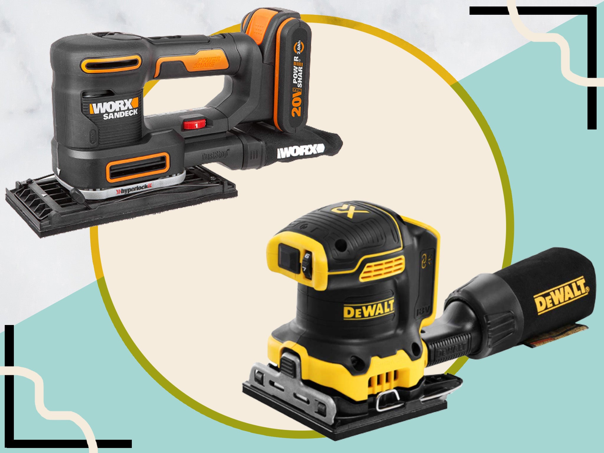 Dewalt battery palm discount sander